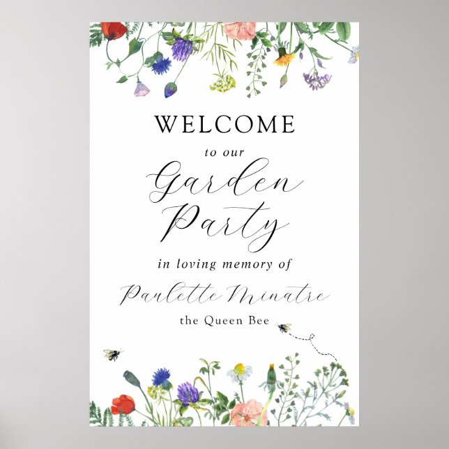 Wildflowers Memorial Service Welcome Sign Poster (Vorne)