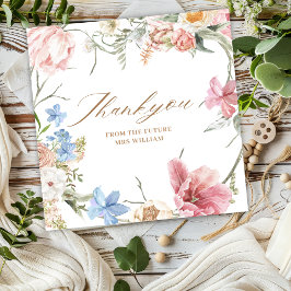 Wildflowers Pastel Floral Garden Party  Wedding Dankeskarte
