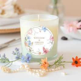 Wildflowers Pastel Floral Garden Party  Wedding Runder Aufkleber