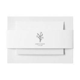 Wildflowers Wedding Monogram in Black Einladungsbanderole