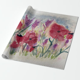 Wildflowers with poppies geschenkpapier