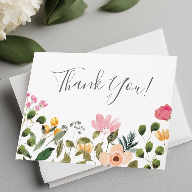 Wildflowr Floral Danke (Wildflower Floral Thank You Card)