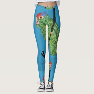 Wildgrün Papageienblau Leggings