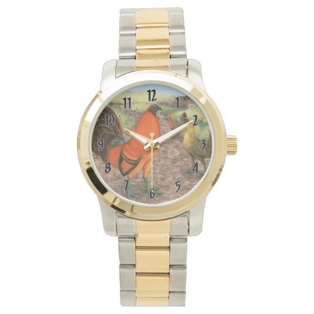 Wildhühner auf dem Bauernhof Armbanduhr (Vorderseite)