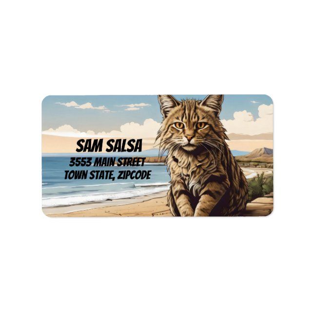 Wildkatze Adressaufkleber (Vorne)