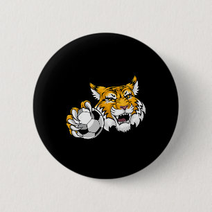 Wildkatze Bobcat Luchs Puma Fußball Ll Cartoon Cha Button