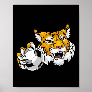 Wildkatze Bobcat Luchs Puma Fußball Ll Cartoon Cha Poster