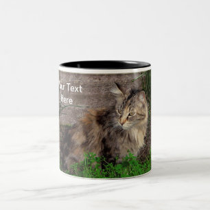 Wildkatzen-Kaffeetasse mit getigertem Muster Zweifarbige Tasse