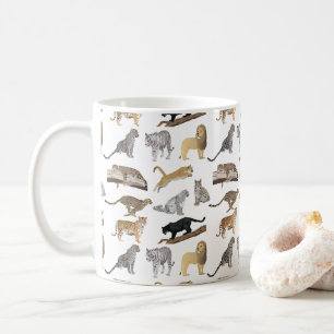 Wildkatzen Muster Kaffeetasse