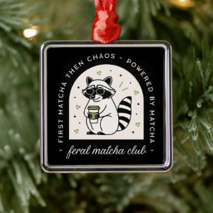 Wildklub mit lustigem Raccoon cooles Wildtier Ornament Aus Metall