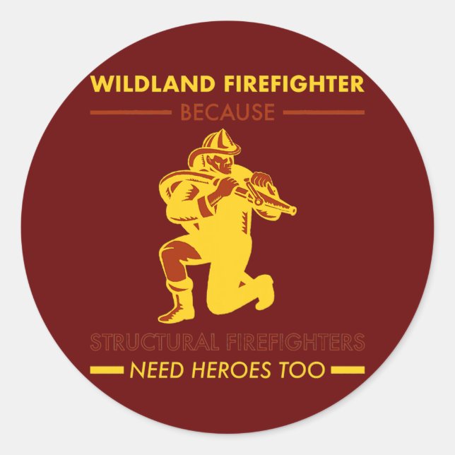 Wildland Feuerwehrmann Smokejumper Fire Eater Runder Aufkleber (Vorderseite)