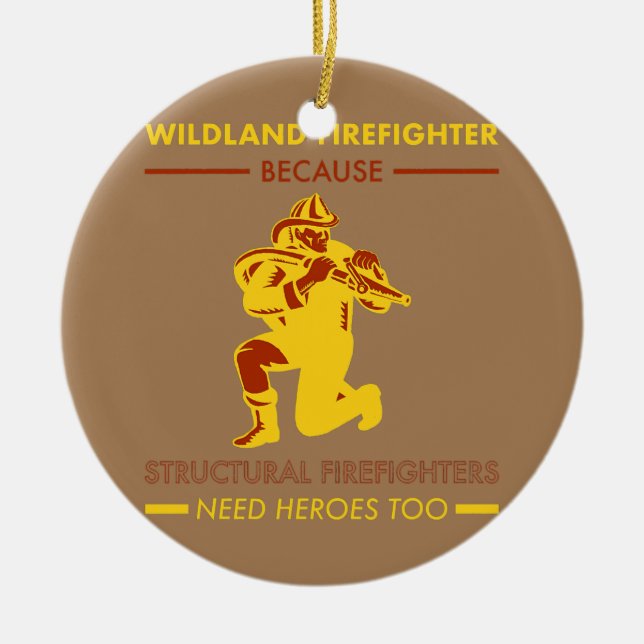 Wildland Firefighter Smokejumper Fire Eater  Keramik Ornament (Vorne)
