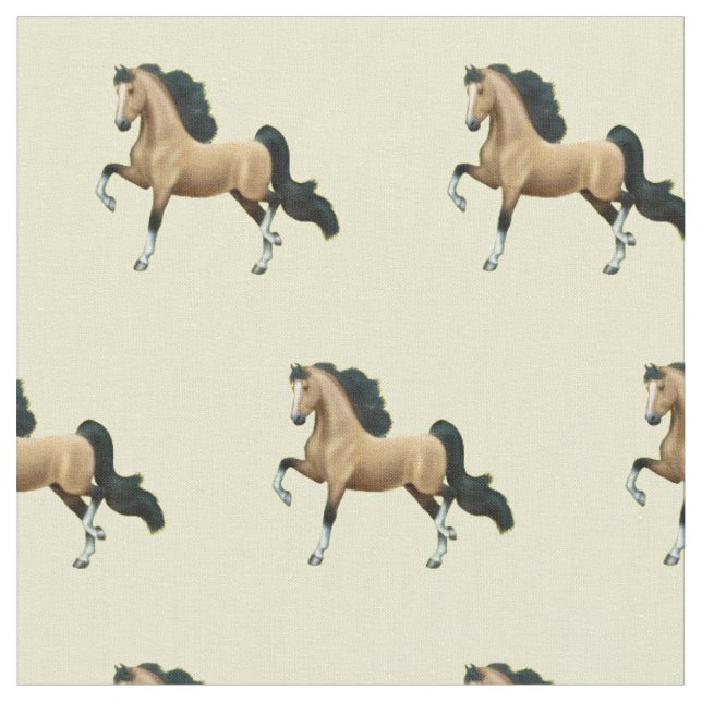 Wildleder-Amerikaner Saddlebred Pferdegewebe Stoff (Nahaufnahme)