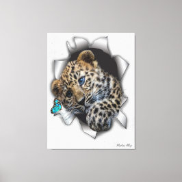 Wildleopard-Tasse auf der Jagd nach einem Schmette Leinwanddruck