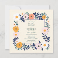 Wildlfower Spring Wedding Einladung