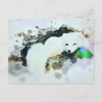 *~* Wildlife AP18 Snow White Arctic Polar Fox Post
