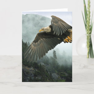 WILDLIFE Bald Adler & Misty Forest Grußkarten Karte