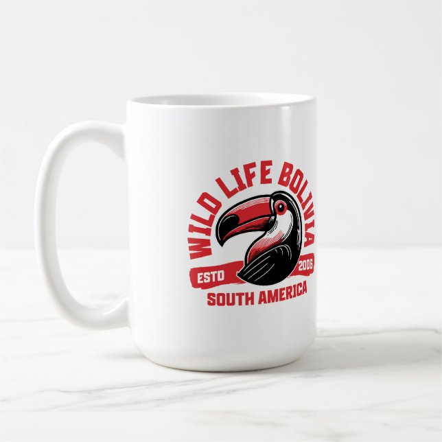 Wildlife Bolivia – Bunter Tukan Südamerika | Natur Kaffeetasse (Links)