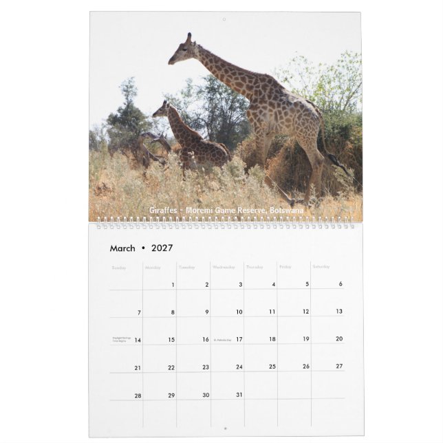 Wildlife Calendar Kalender (Mär 2027)