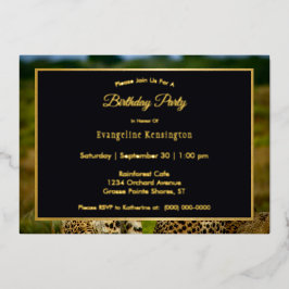 Wildlife Cheetah Pair Birthday Gold Folieneinladung