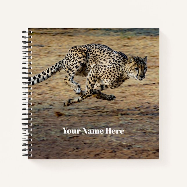 Wildlife Cheetah Running Foto Notizbuch (Vorderseite)