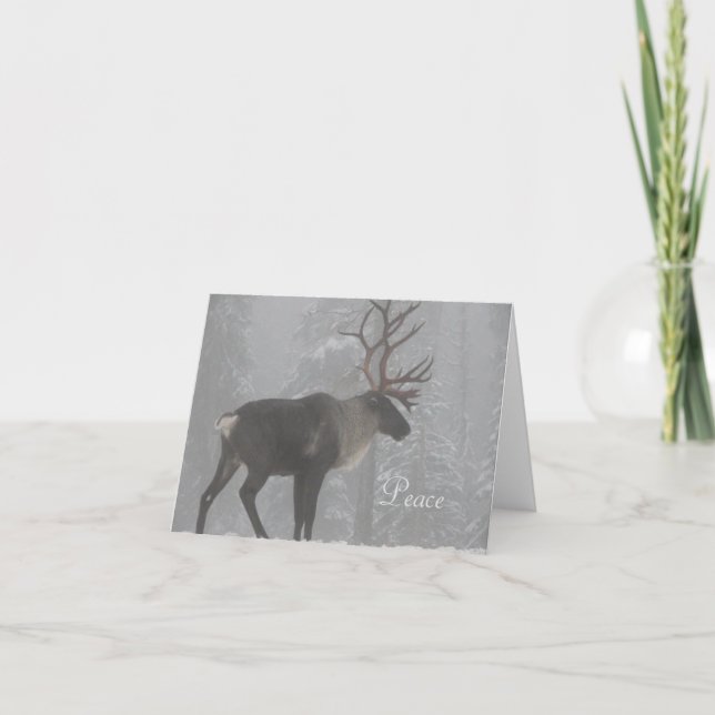 Wildlife Christmas Card mit Elch Feiertagskarte (Vorderseite)
