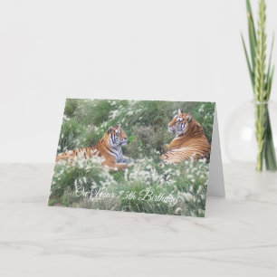 Wildlife Fotografy Tigers Custom 75. Geburtstag Karte
