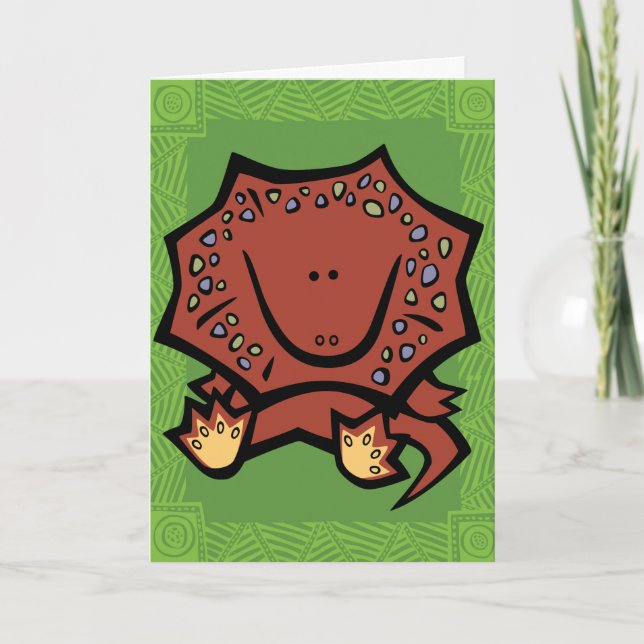 Wildlife Frilled Neck Lizard Puzzle Greeting Card Karte (Vorderseite)