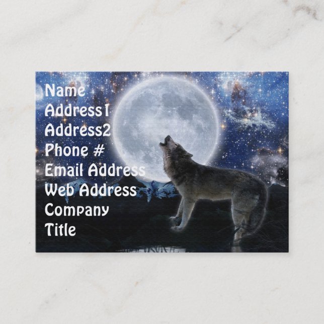Wildlife Grey Wolf Tierfreund-Design Visitenkarte (Vorderseite)