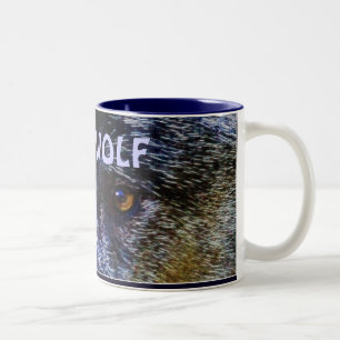Wildlife Grey Wolf Tierfreund-Design Zweifarbige Tasse
