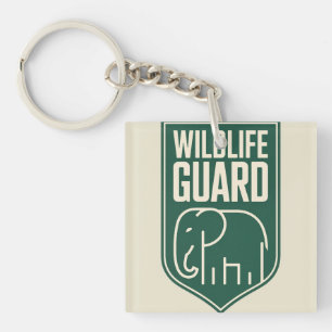 "Wildlife Guard" Minimalistisches Elefantenschild- Schlüsselanhänger
