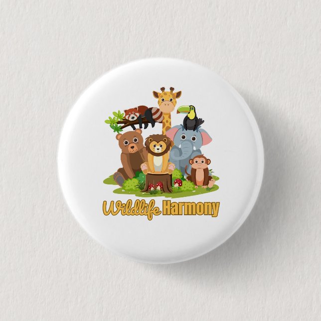 Wildlife Harmony for animal lover Button (Vorderseite)