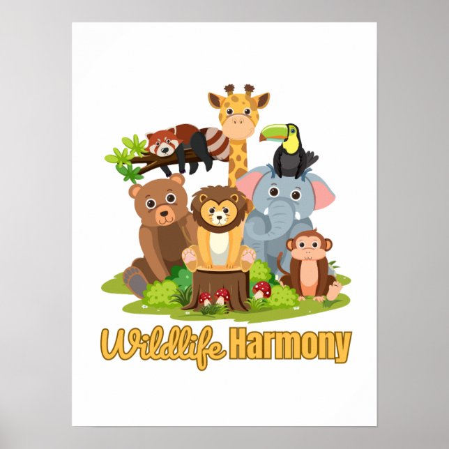 Wildlife Harmony for animal lover Poster (Vorne)