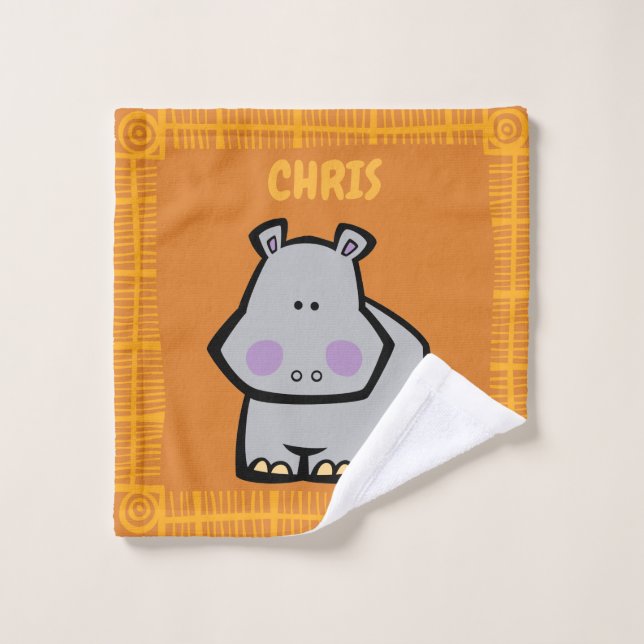 Wildlife Hippo Badetuch Set (Waschlappen)