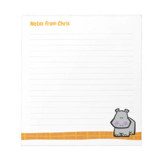 Wildlife Hippo Note Pad Notizblock
