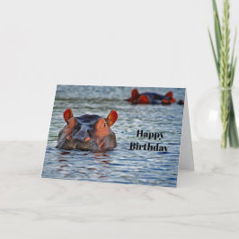 Wildlife Hippo Water Foto Geburtstag Karte