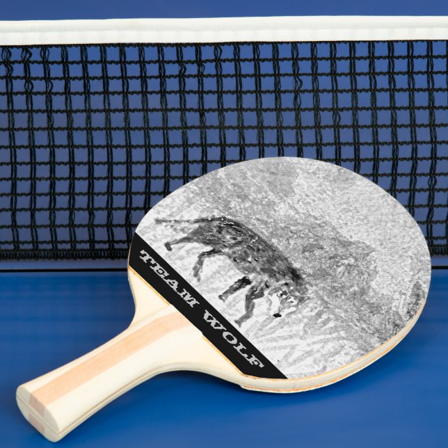 Wildlife illustration Grey Wolf Personalized Tischtennis Schläger (InSitu)