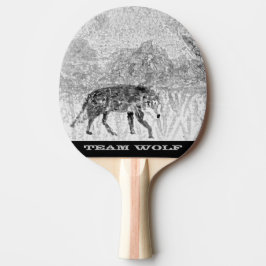 Wildlife illustration Grey Wolf Personalized Tischtennis Schläger