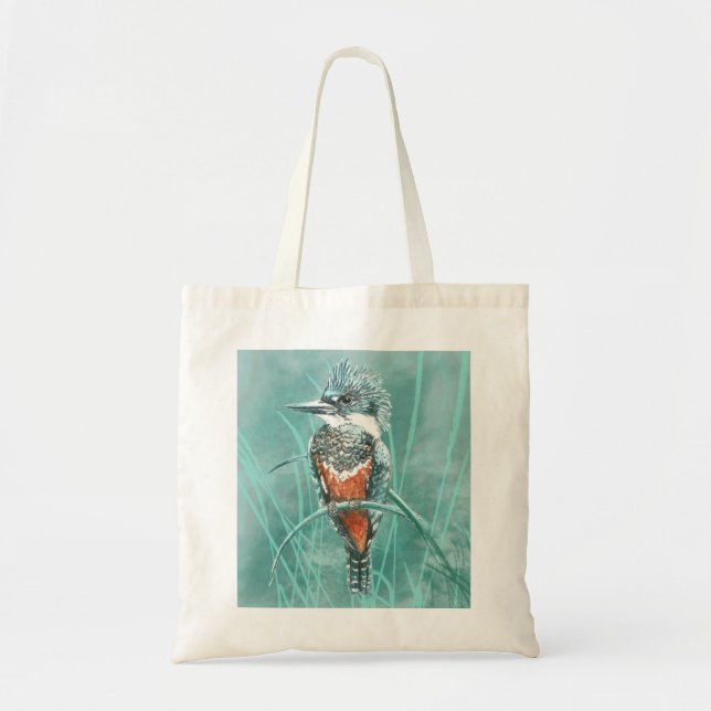 Wildlife Kingfisher Bird Nature Art Tragetasche (Vorne)