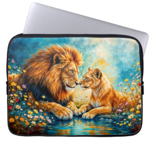 Wildlife Lion Lioness Fantasy Romantische Kunst Laptopschutzhülle