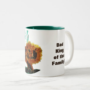 Wildlife Lion Personalisiert Vater Zweifarbige Tasse