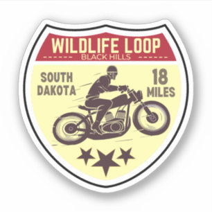 Wildlife Loop Road Motorrad-Rundreise Süd-Dakota Aufkleber