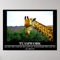 Wildlife Motivierend Poster Giraffe Teamwork