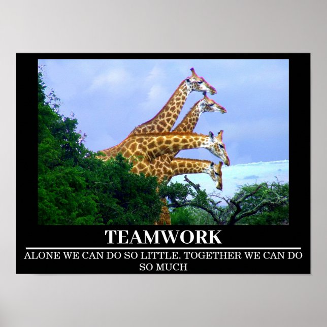 Wildlife Motivierend Poster Giraffe Teamwork (Vorne)