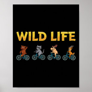 Wildlife-Mountainbike-Shirt für Kinder und Outdoor Poster