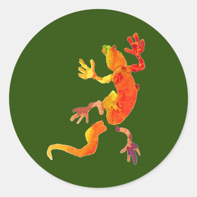 Wildlife Öko Gcko-Eidechse Reptil Runder Aufkleber (Vorderseite)