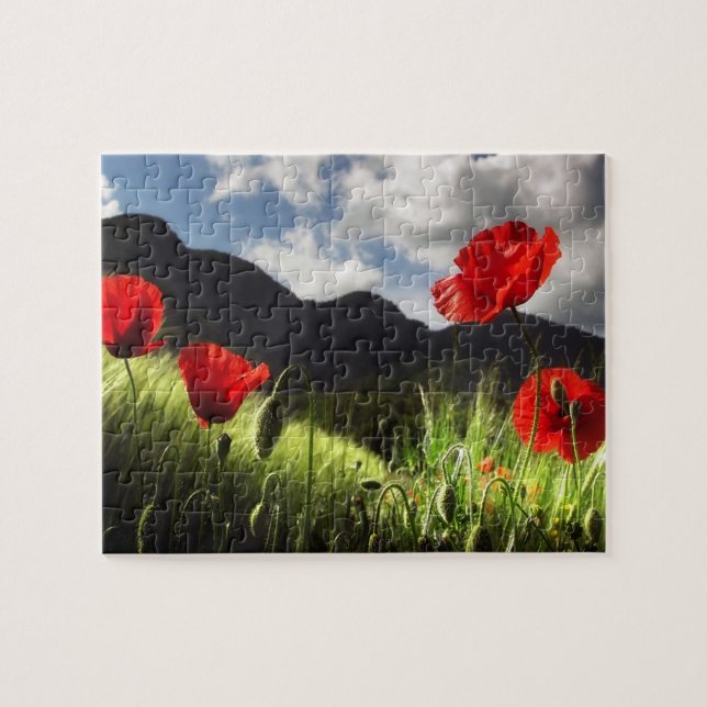 Wildlife Puzzle-Red Poppies (Horizontal)