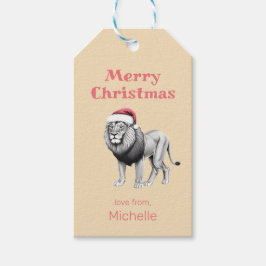 Wildlife Safari Animal Lion Weihnachtsmannmütze We Geschenkanhänger
