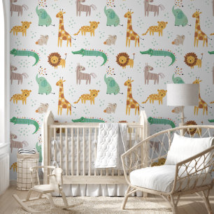 Wildlife Safari Süße Tier Pattern Tapete