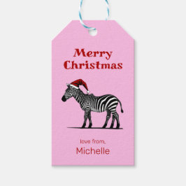 Wildlife Safari Tier Zebra Weihnachtsmannmütze Wei Geschenkanhänger